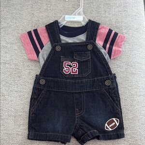 Kids Denim Overalls with striped shirt